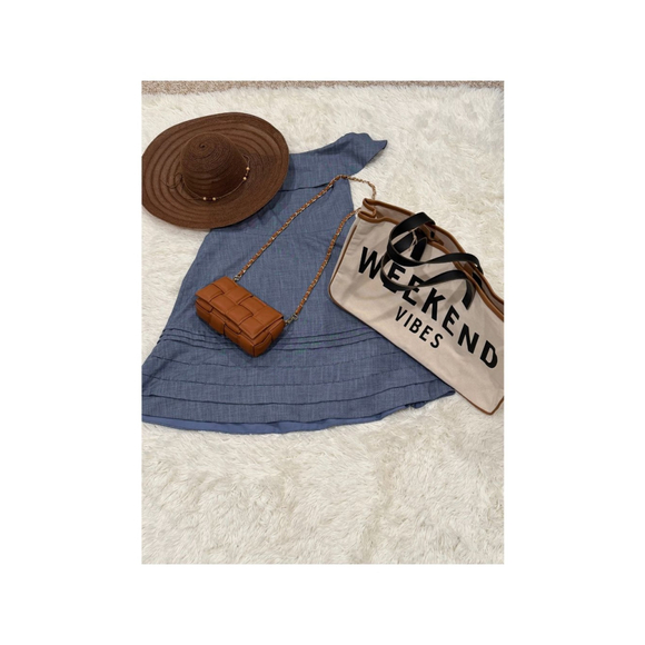 Banana Republic Chambray Off-Shoulder Dreaa - Sz. 14P (EUC) - Picture 5 of 6